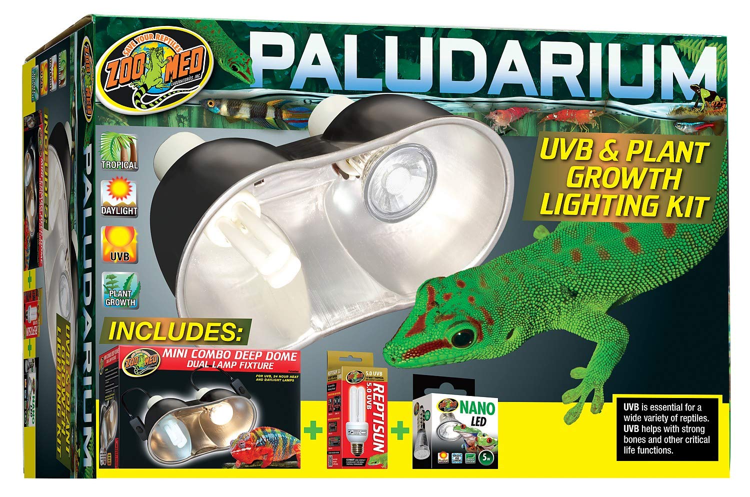 Amazon.com : Zoo Med Paludarium Uvb + Plant Growth Light Kit : Pet
